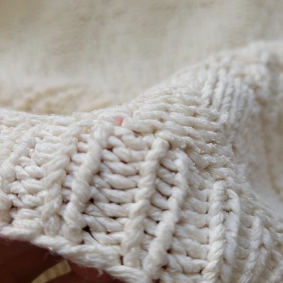 The Woolrich Woman Vintage Cream Fisherman Knit Sweater Size Large - Picture 9 of 13